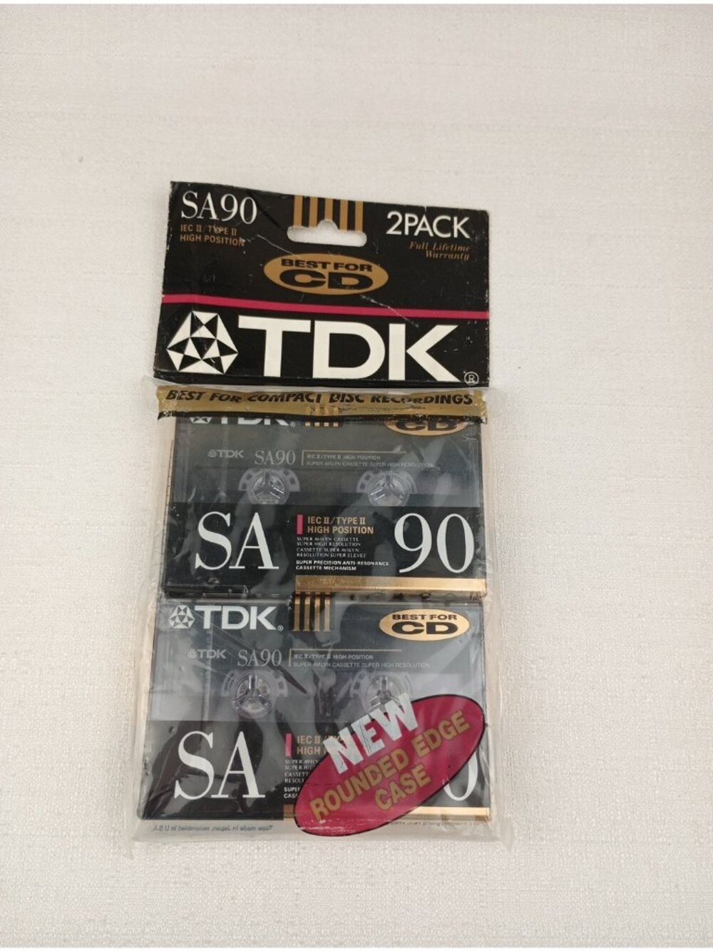 TDK SA90 Super High Resolution Type II Blank Cassette Tapes 2 Pack New Sealed